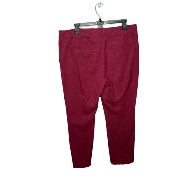 LOFT Red Textured Slim Dress Pants Size 12 Womens Work Career - Picture 2 of 6